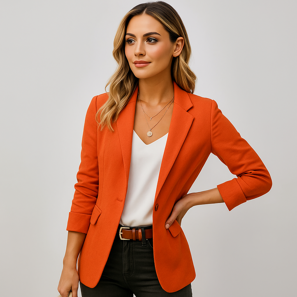 Elégant blazer ajusté à un bouton pour femme - Berenice