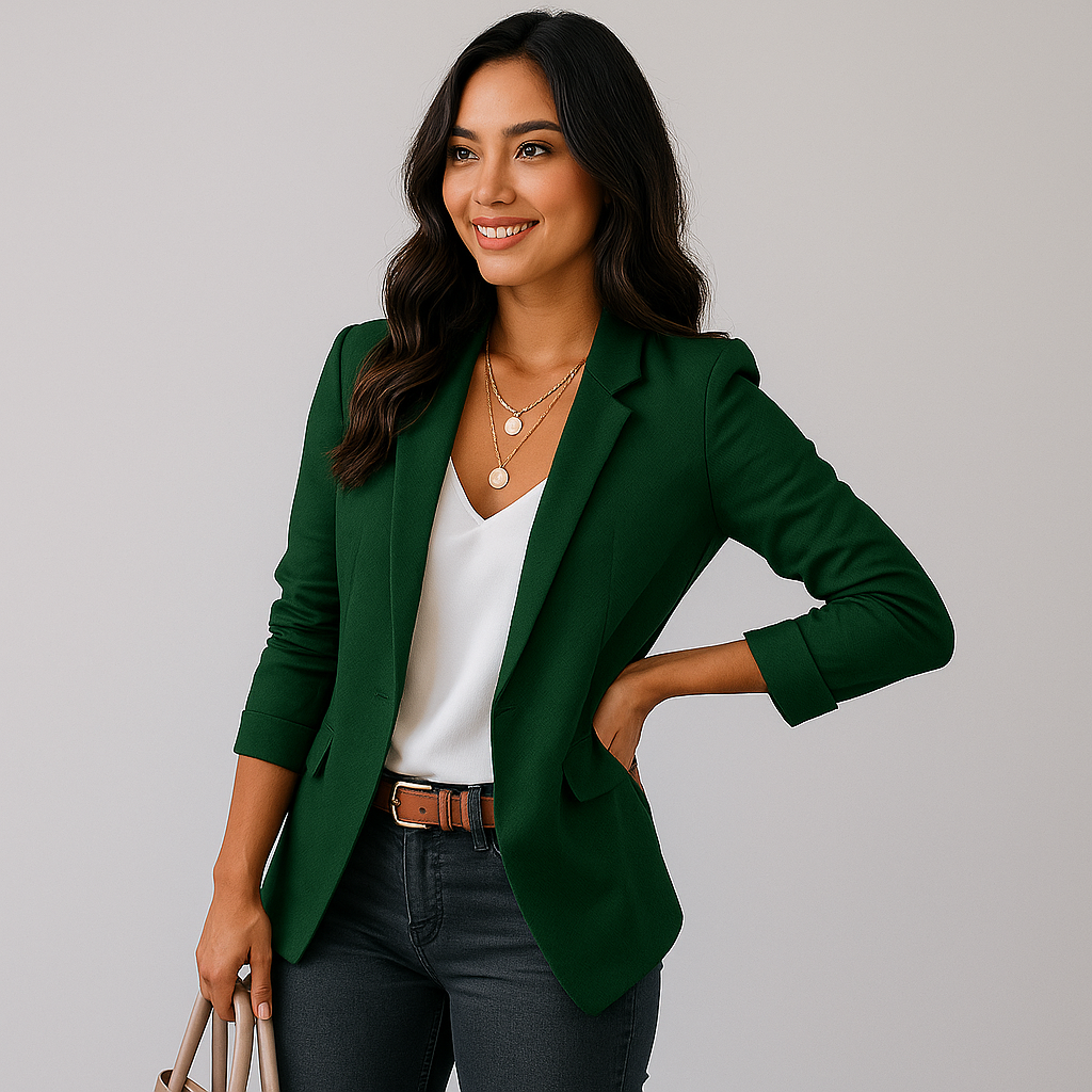 Elégant blazer ajusté à un bouton pour femme - Berenice