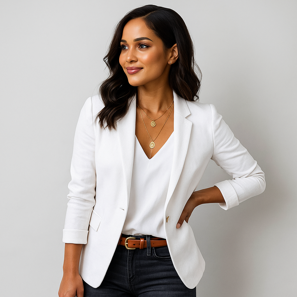 Elégant blazer ajusté à un bouton pour femme - Berenice