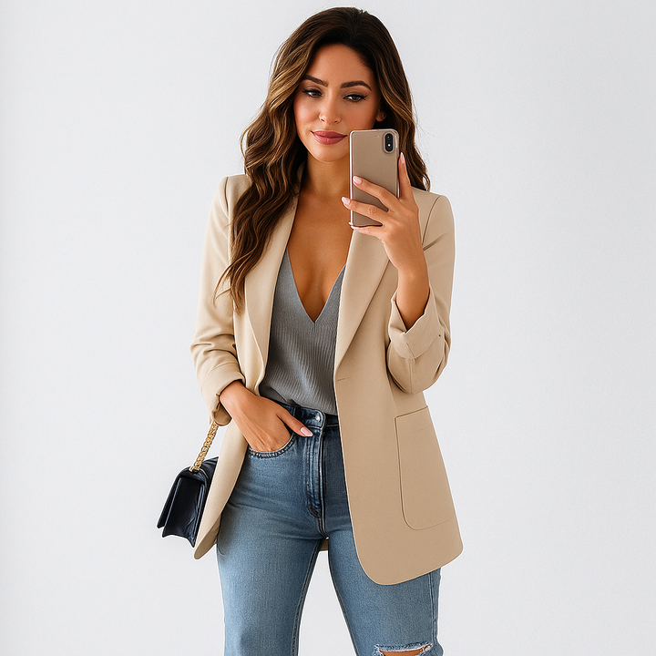Blazer droit moderne de style décontracté pour femmes - Angelina