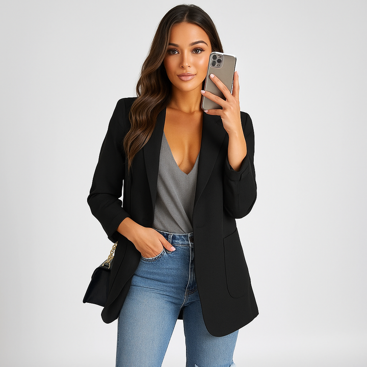 Blazer droit moderne de style décontracté pour femmes - Angelina