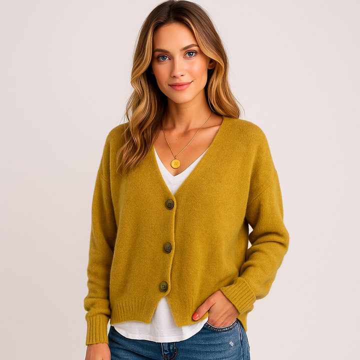 Cardigan court en maille douce pour femme - Noor