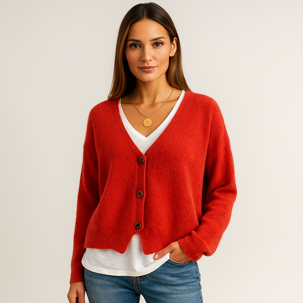 Cardigan court en maille douce pour femme - Noor