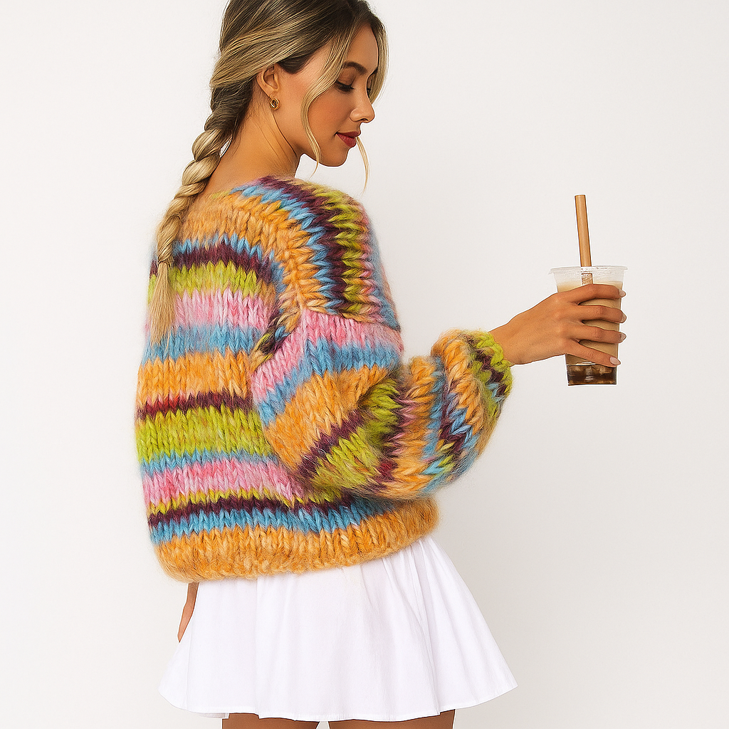 Cardigan en maille duveteuse pour femme - Fedra