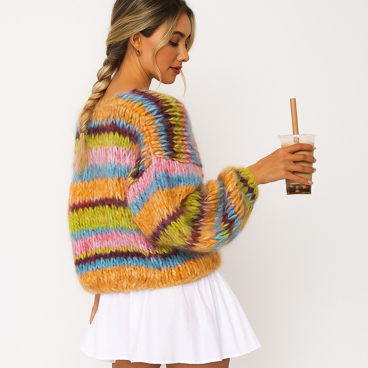 Cardigan en maille duveteuse pour femme - Fedra