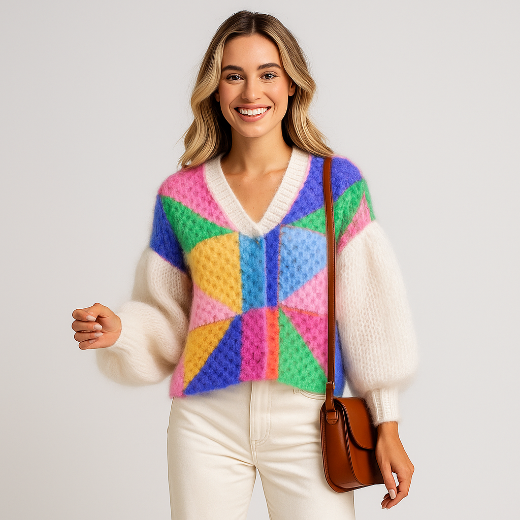 Cardigan en maille duveteuse pour femme - Fedra