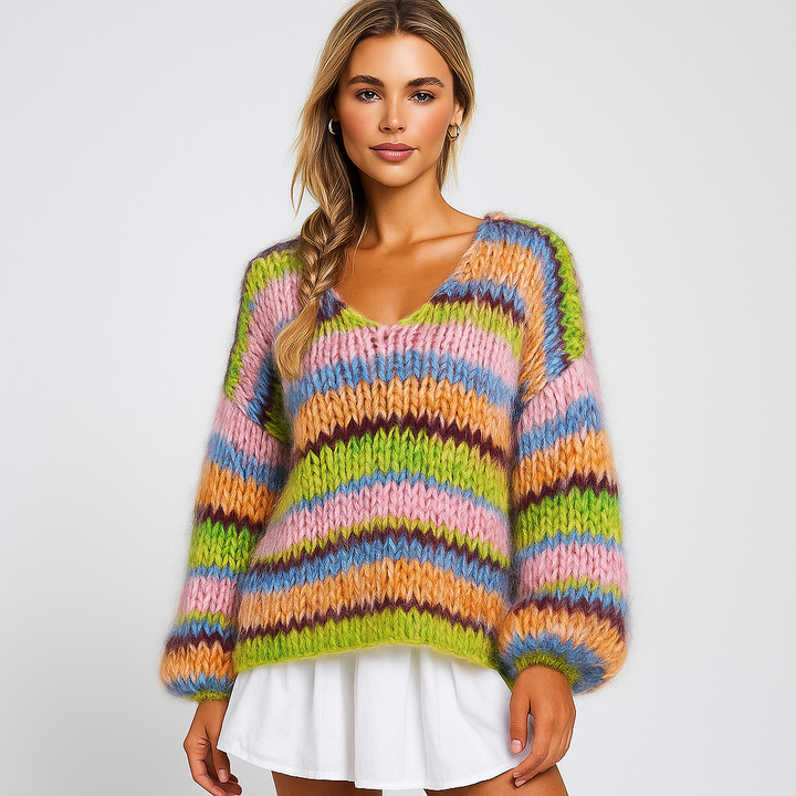 Cardigan en maille duveteuse pour femme - Fedra