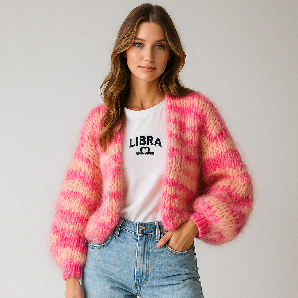 Cardigan en maille duveteuse pour femme - Fedra