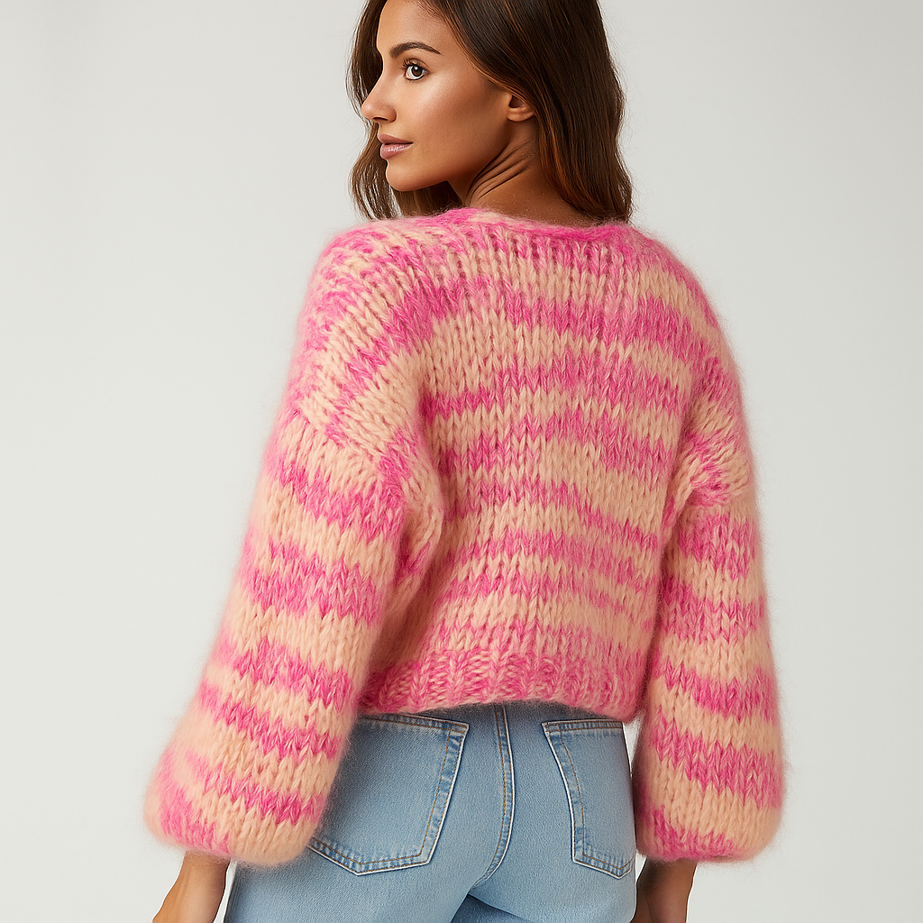 Cardigan en maille duveteuse pour femme - Fedra