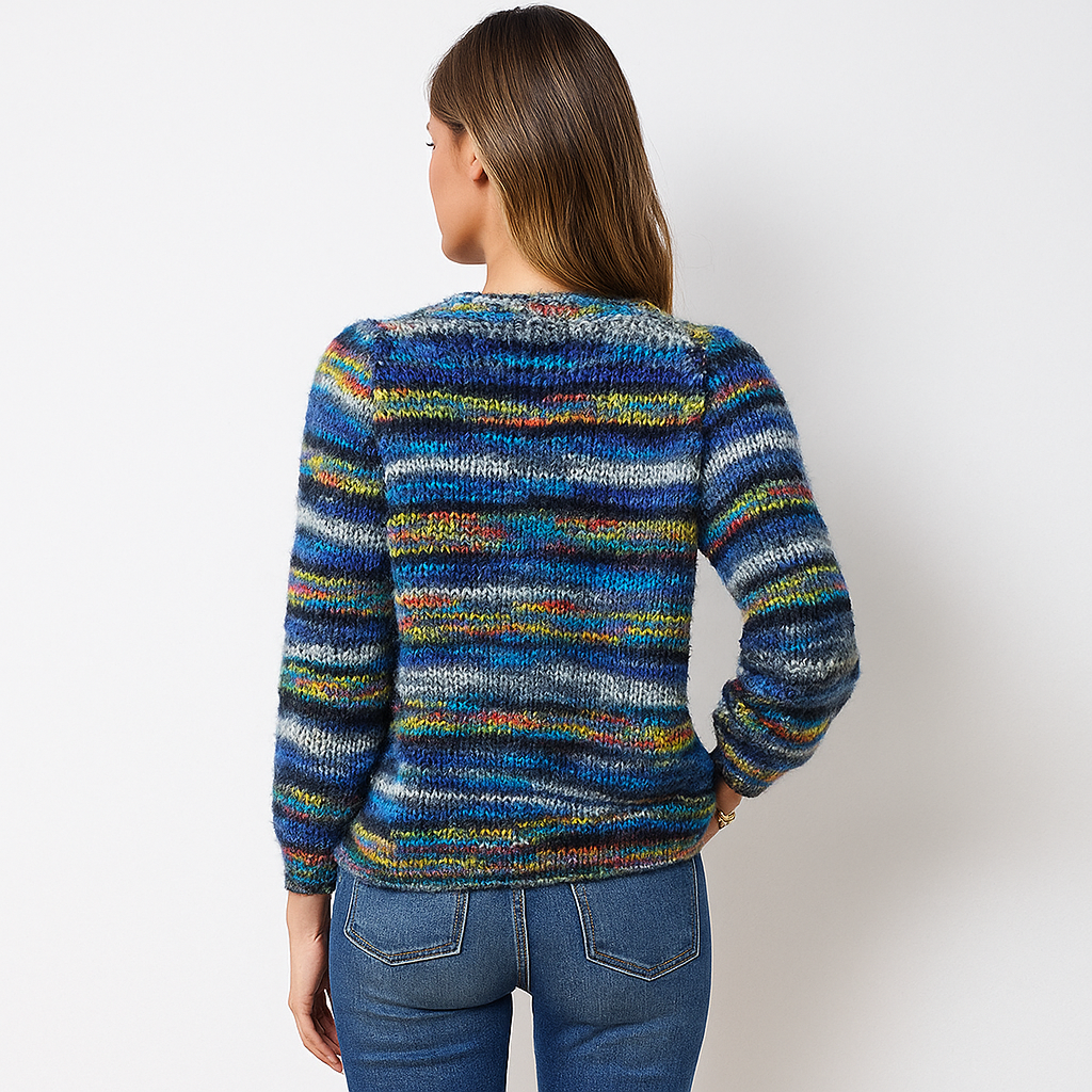 Cardigan multicolore en maille douce pour femme - Jadai