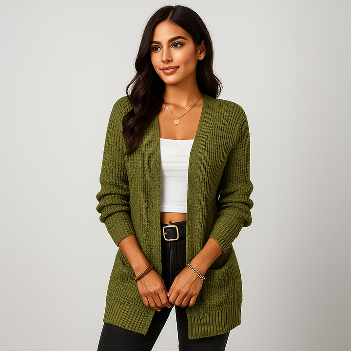 Cardigan ouvert en maille classique pour femme - Dasha