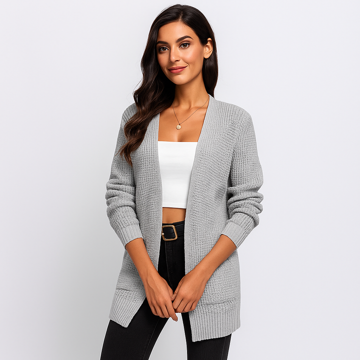 Cardigan ouvert en maille classique pour femme - Dasha