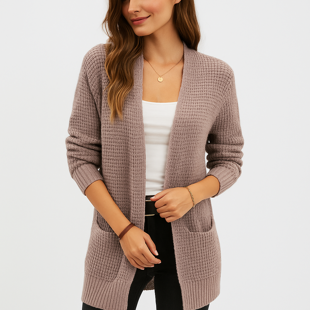 Cardigan ouvert en maille classique pour femme - Dasha