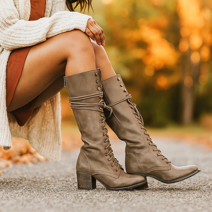 Bottes hautes à lacets pour femmes - Pilar