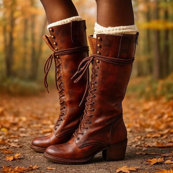 Bottes hautes à lacets pour femmes - Pilar