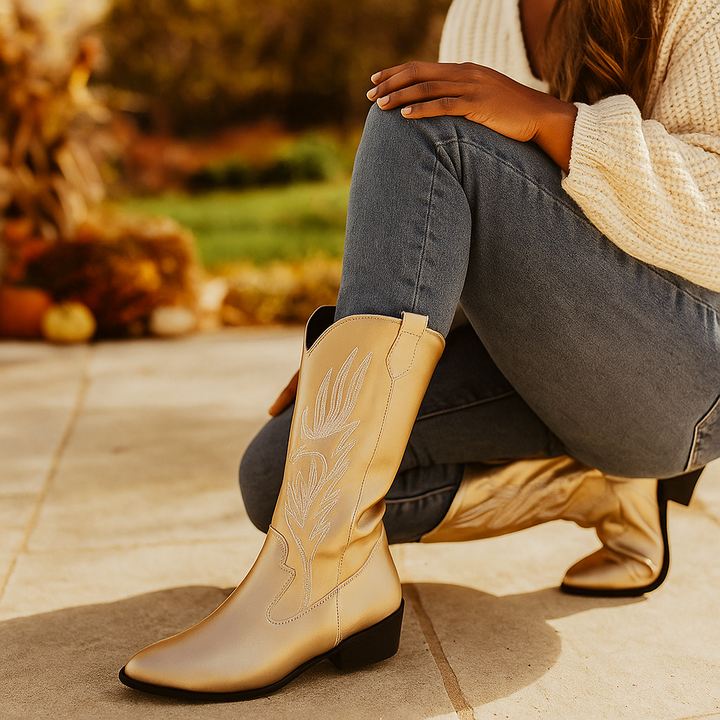 Bottes de cow-boy pour femmes avec broderie western - Marisela