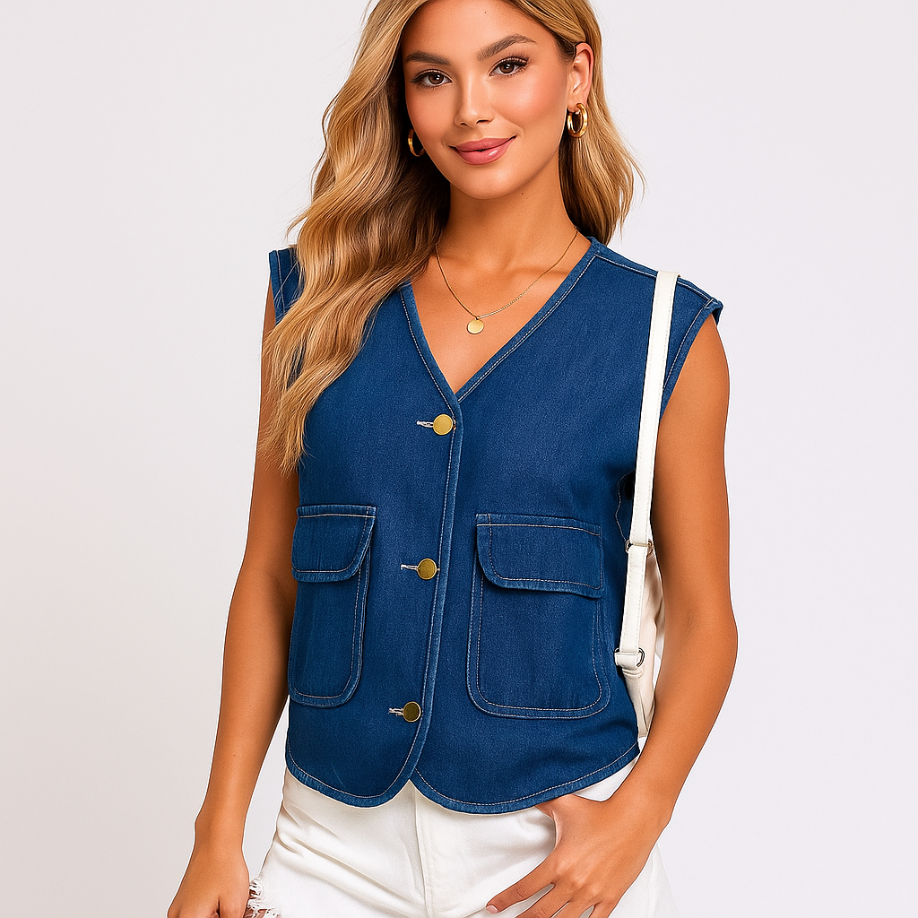 Gilet en denim décontracté pour femme - Fiorenne