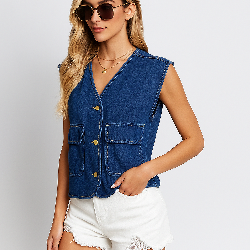 Gilet en denim décontracté pour femme - Fiorenne