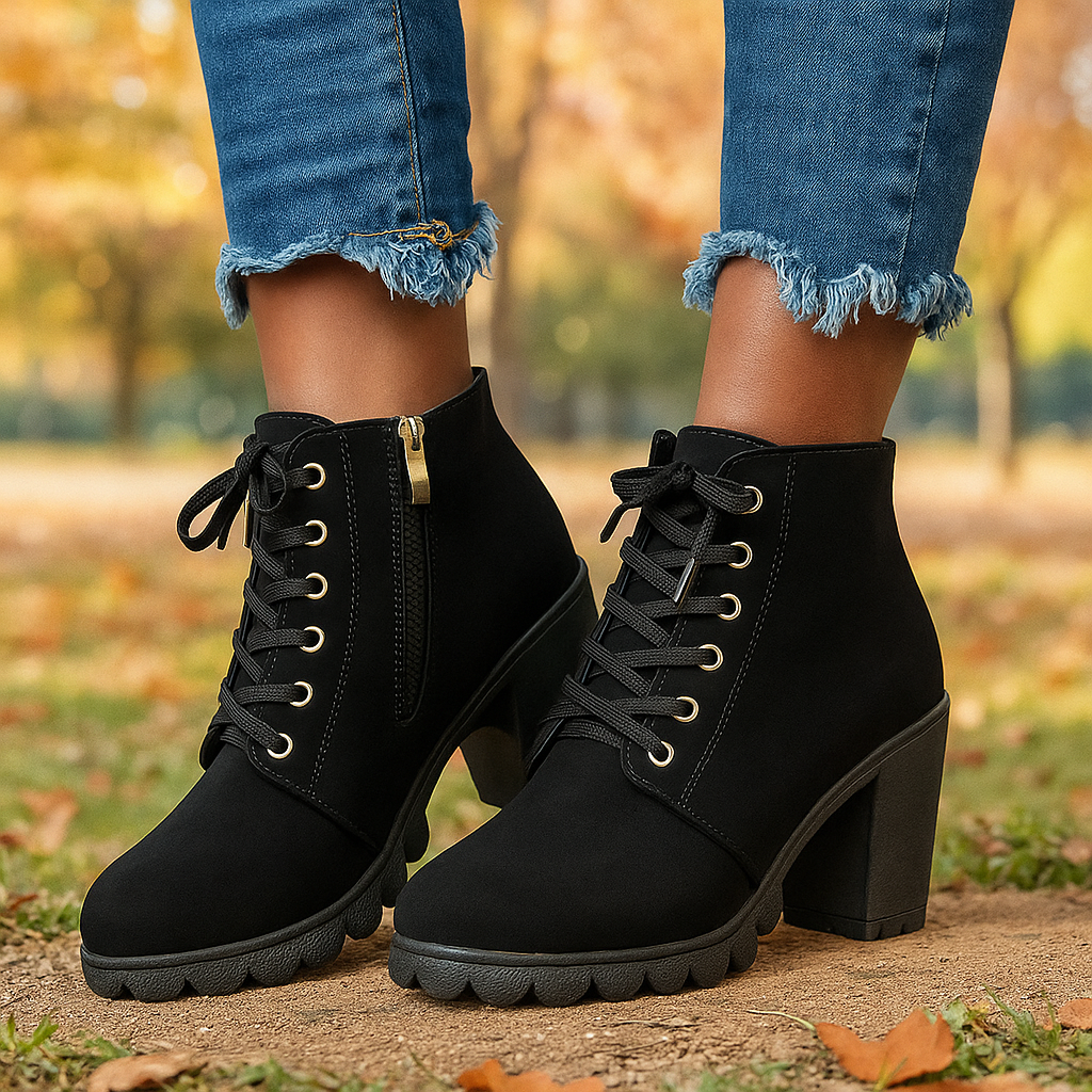Bottines à talon et à lacets pour femmes - Zoila