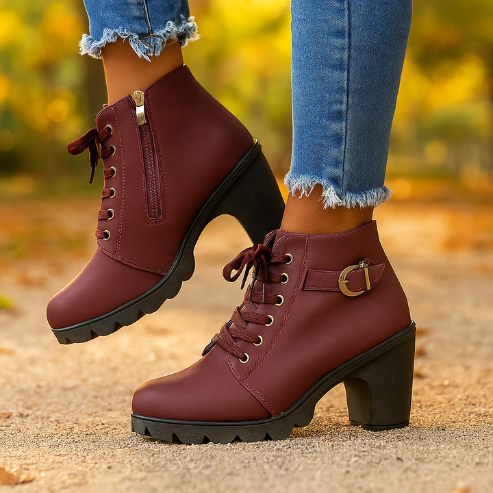 Bottines à talon et à lacets pour femmes - Zoila