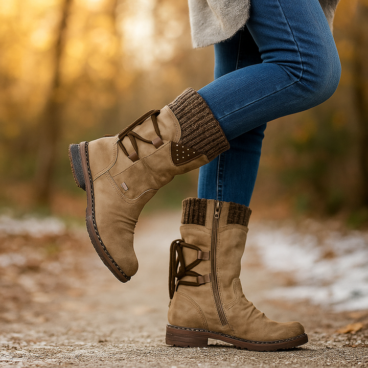 Bottes mi-mollet pour femmes avec doublure chaude - Dalia