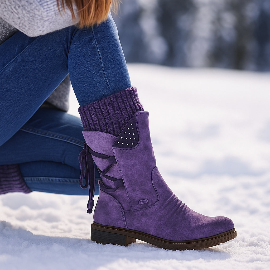 Bottes mi-mollet pour femmes avec doublure chaude - Dalia