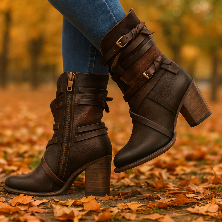 Bottines pour femmes avec talon et brides réglables - Thalia