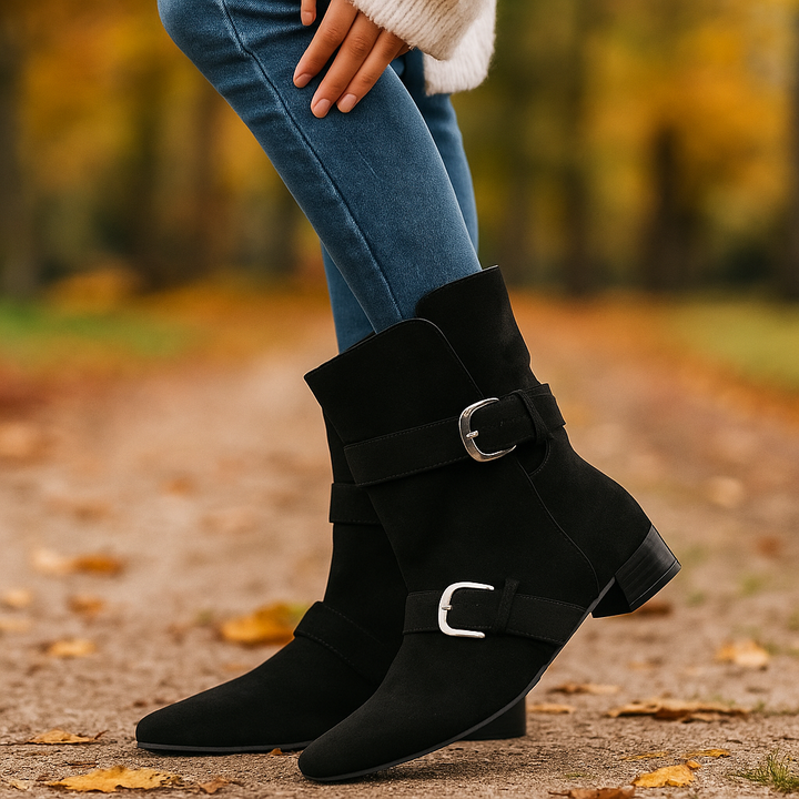 Bottines pour femmes avec talon et boucle décorative - Lia