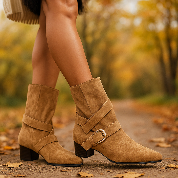 Bottines pour femmes avec talon et boucle décorative - Lia