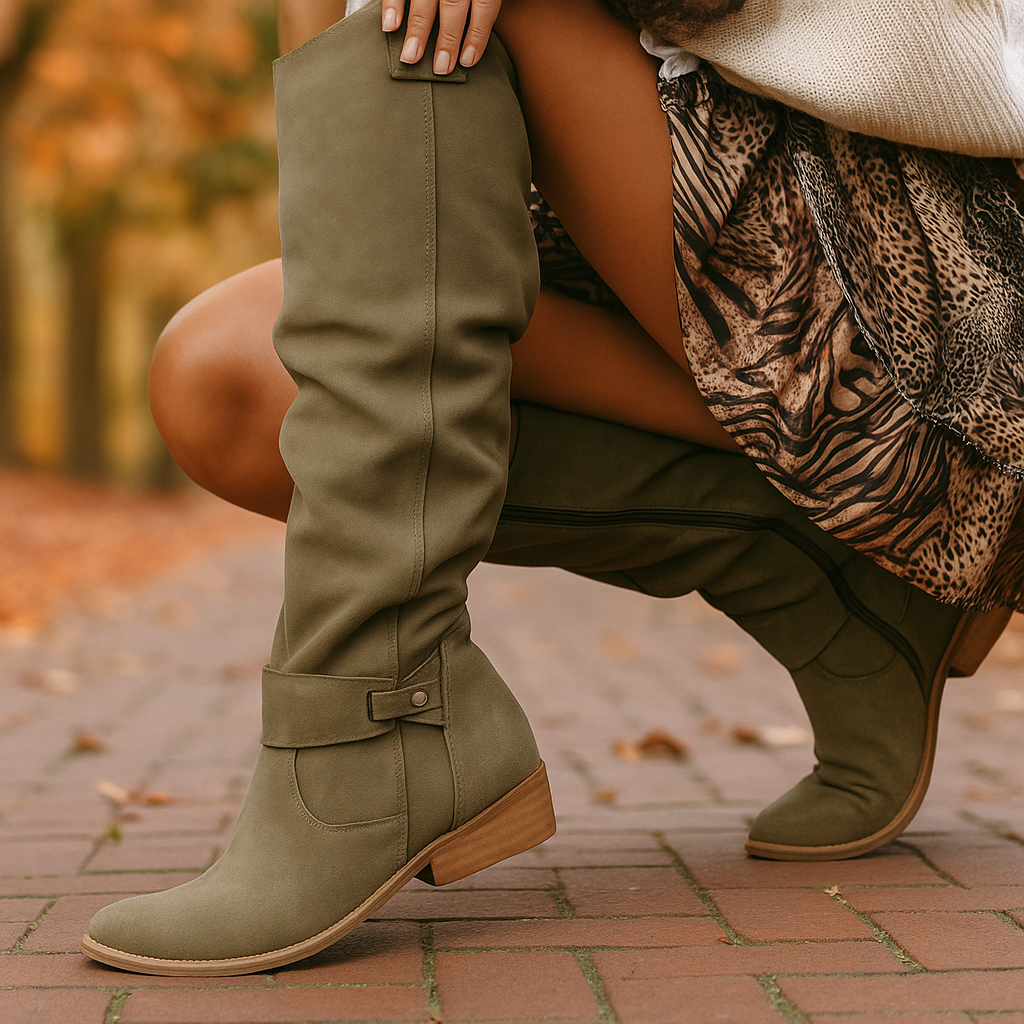 Bottes modernes à talon bas pour femmes - Mafer