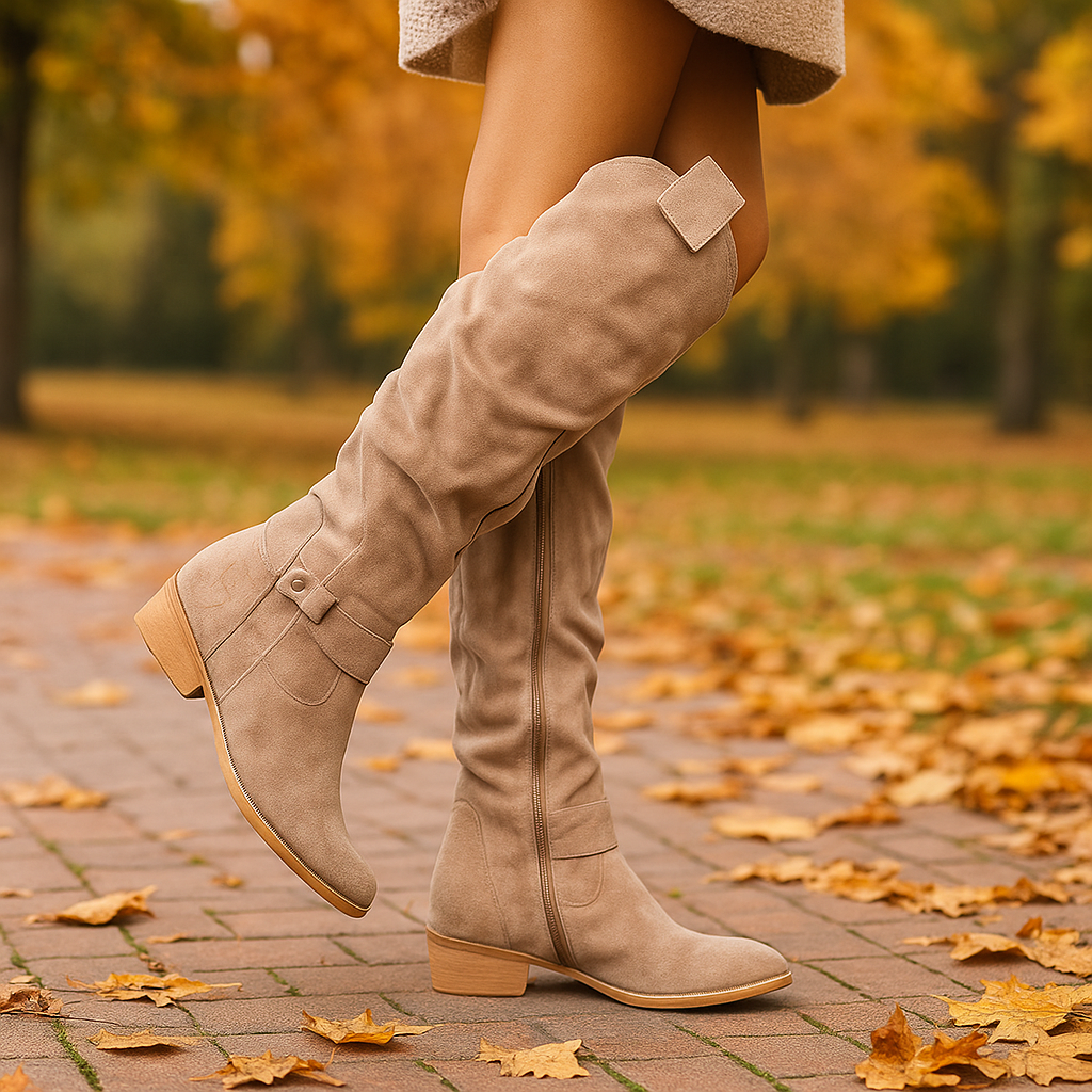 Bottes modernes à talon bas pour femmes - Mafer