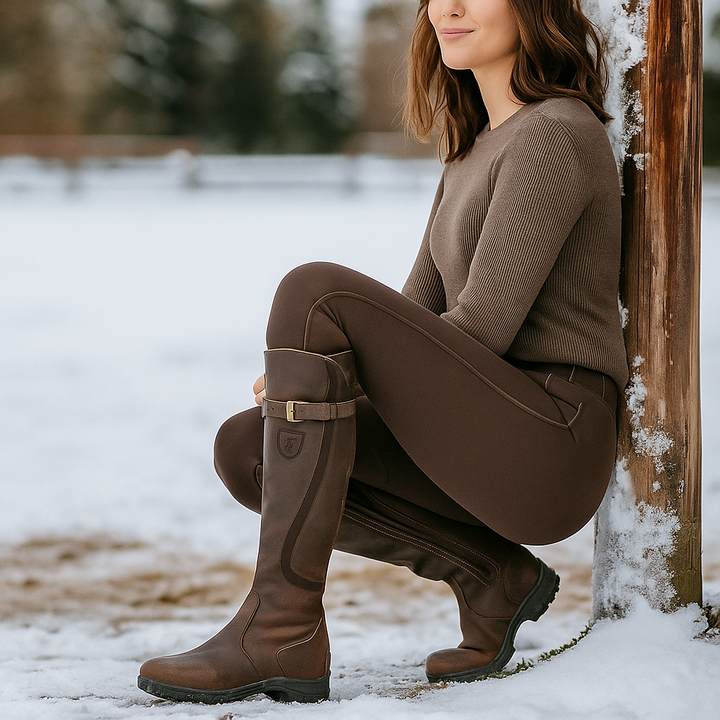 Bottes hautes pour femmes avec boucle latérale et semelle robuste - Madison
