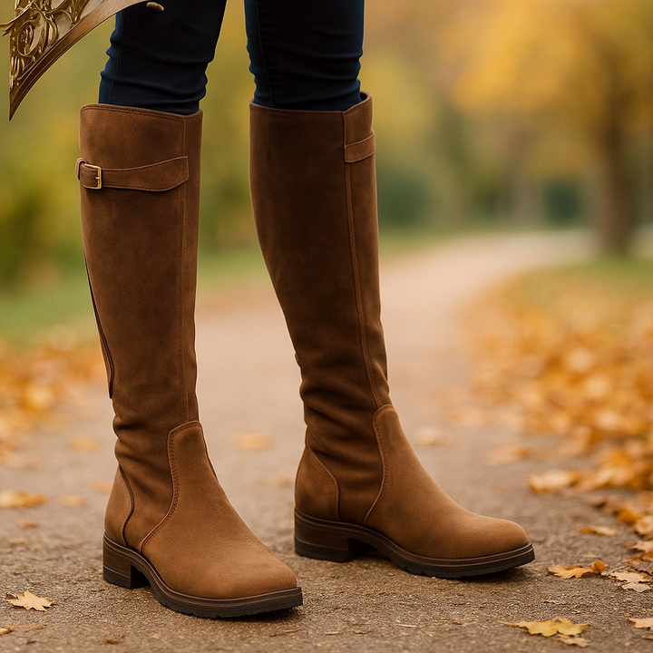 Bottes hautes pour femmes avec boucle latérale et semelle robuste - Madison