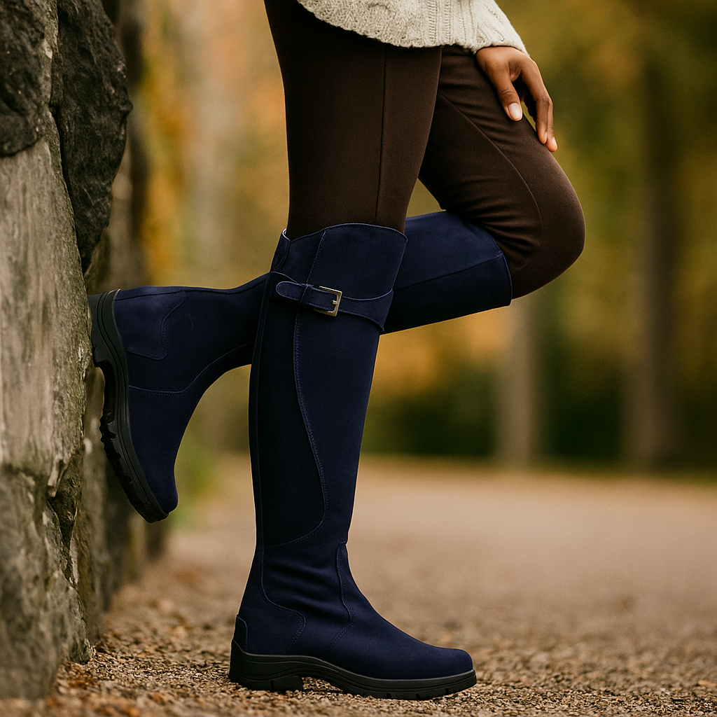 Bottes hautes pour femmes avec boucle latérale et semelle robuste - Madison