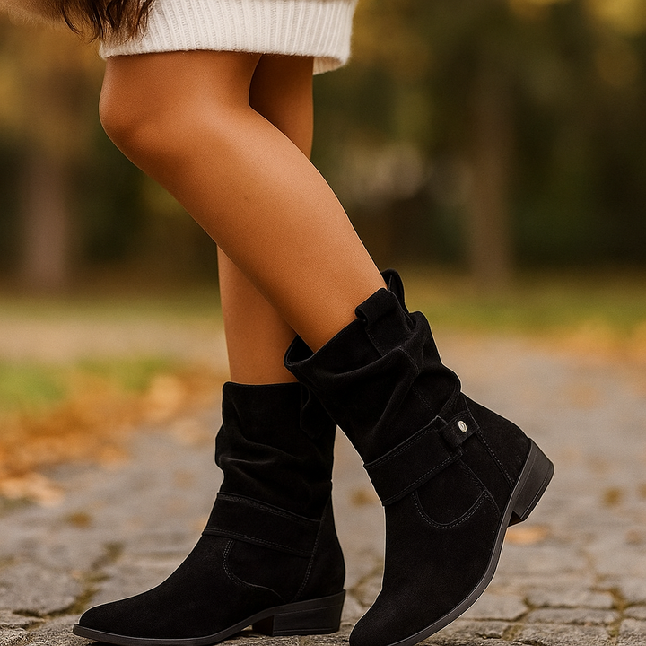 Bottes mi-mollet à talon bas pour femmes - Kaira