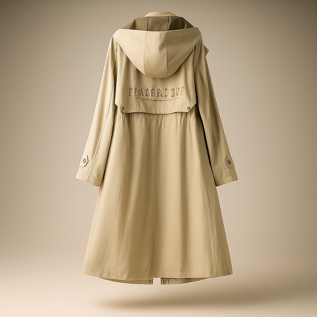 Trench long pour femme avec capuche réglable - Isolde