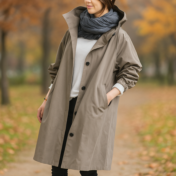 Trench oversize pour femme avec capuche légère - Simona
