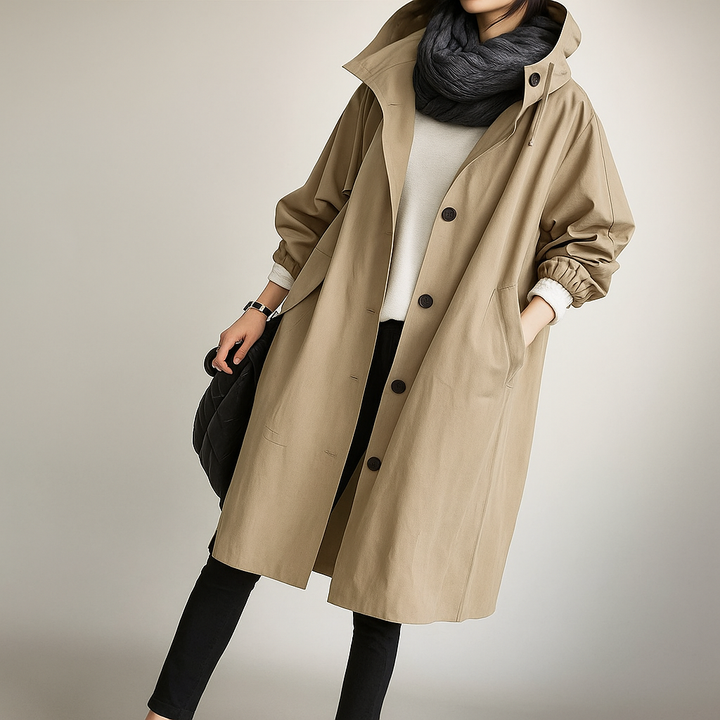 Trench oversize pour femme avec capuche légère - Simona