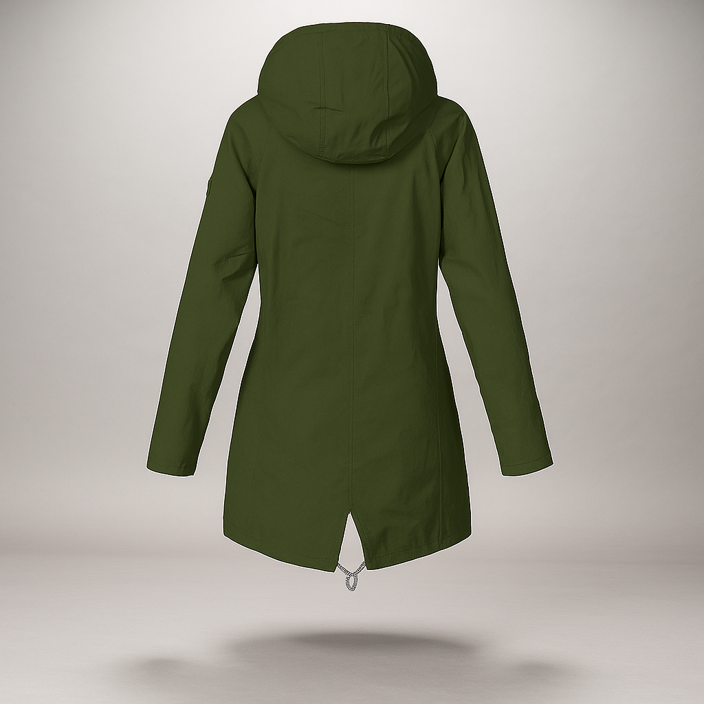 Manteau léger et imperméable avec capuche réglable pour femmes - Jade