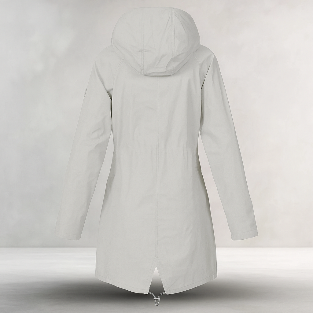 Manteau léger et imperméable avec capuche réglable pour femmes - Jade