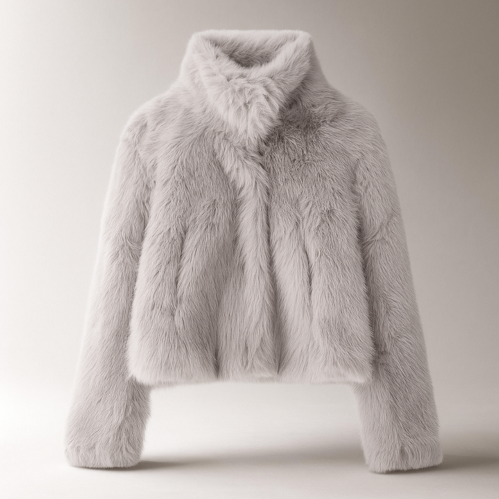 Manteau court pour femme en élégante fourrure synthétique végétalienne - Yuliana