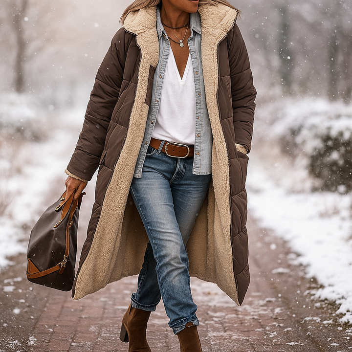 Manteau long matelassé avec doublure intérieure chaude - Greta