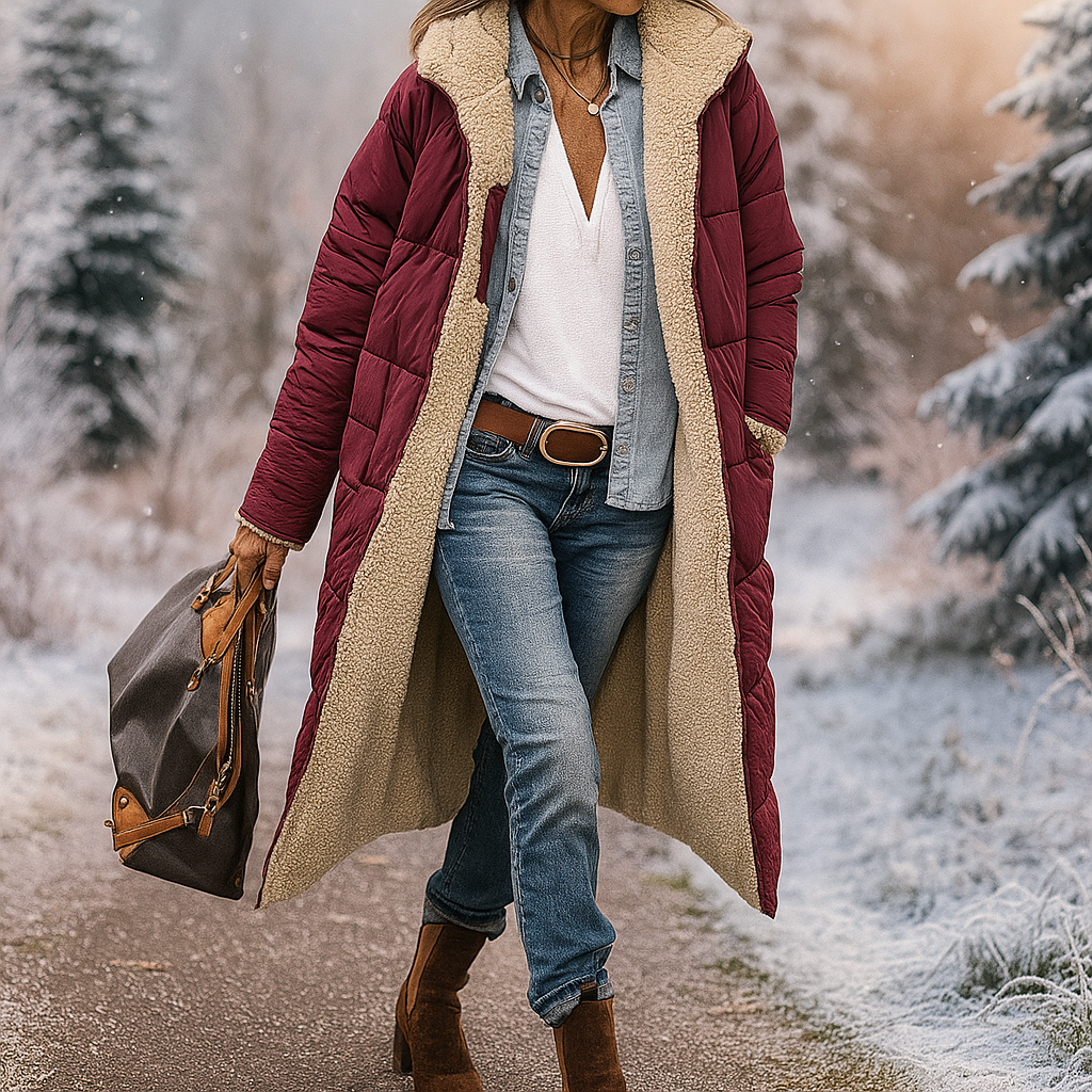 Manteau long matelassé avec doublure intérieure chaude - Greta