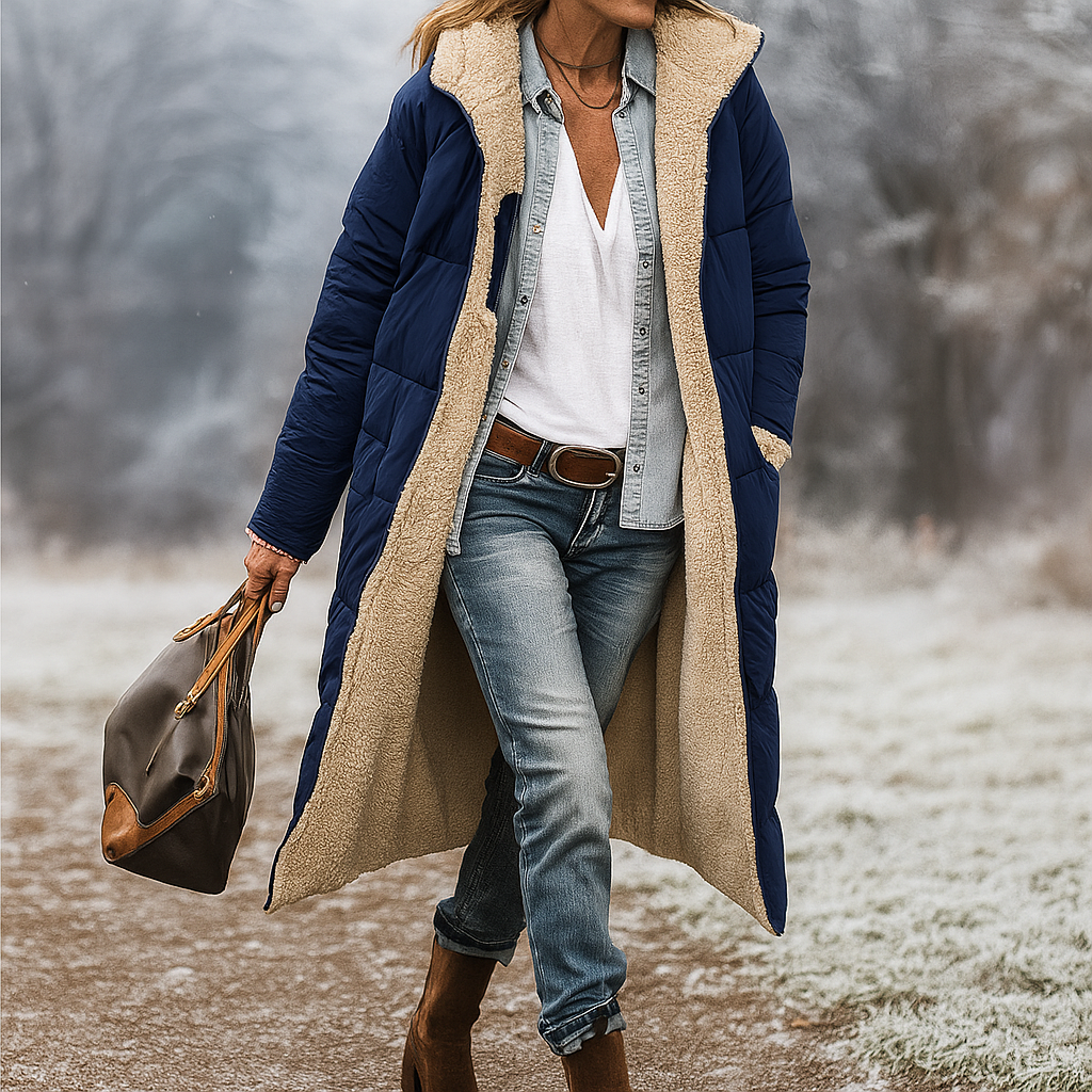 Manteau long matelassé avec doublure intérieure chaude - Greta