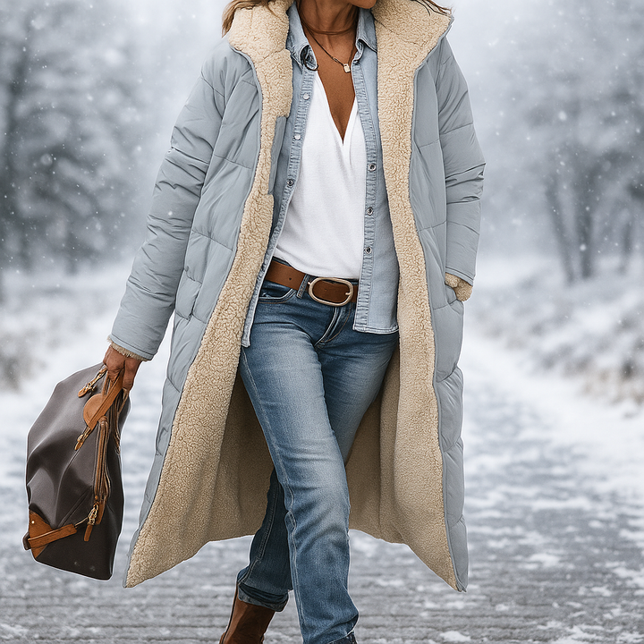 Manteau long matelassé avec doublure intérieure chaude - Greta