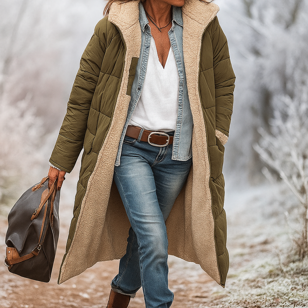 Manteau long matelassé avec doublure intérieure chaude - Greta