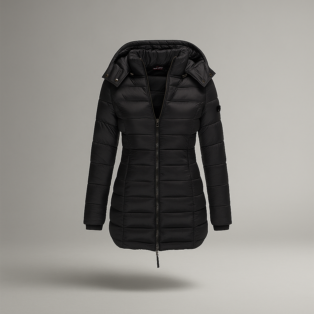 Long manteau matelassé avec capuche - Marjorie