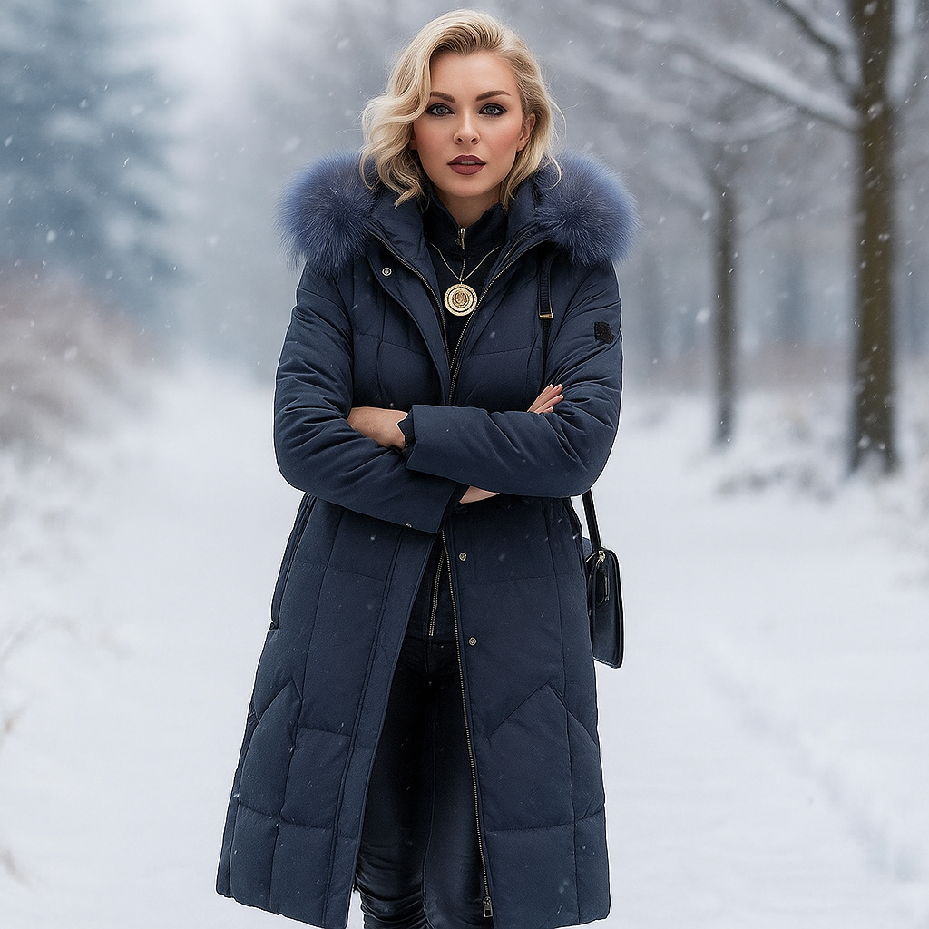 Manteau long matelassé à capuche - Isolde