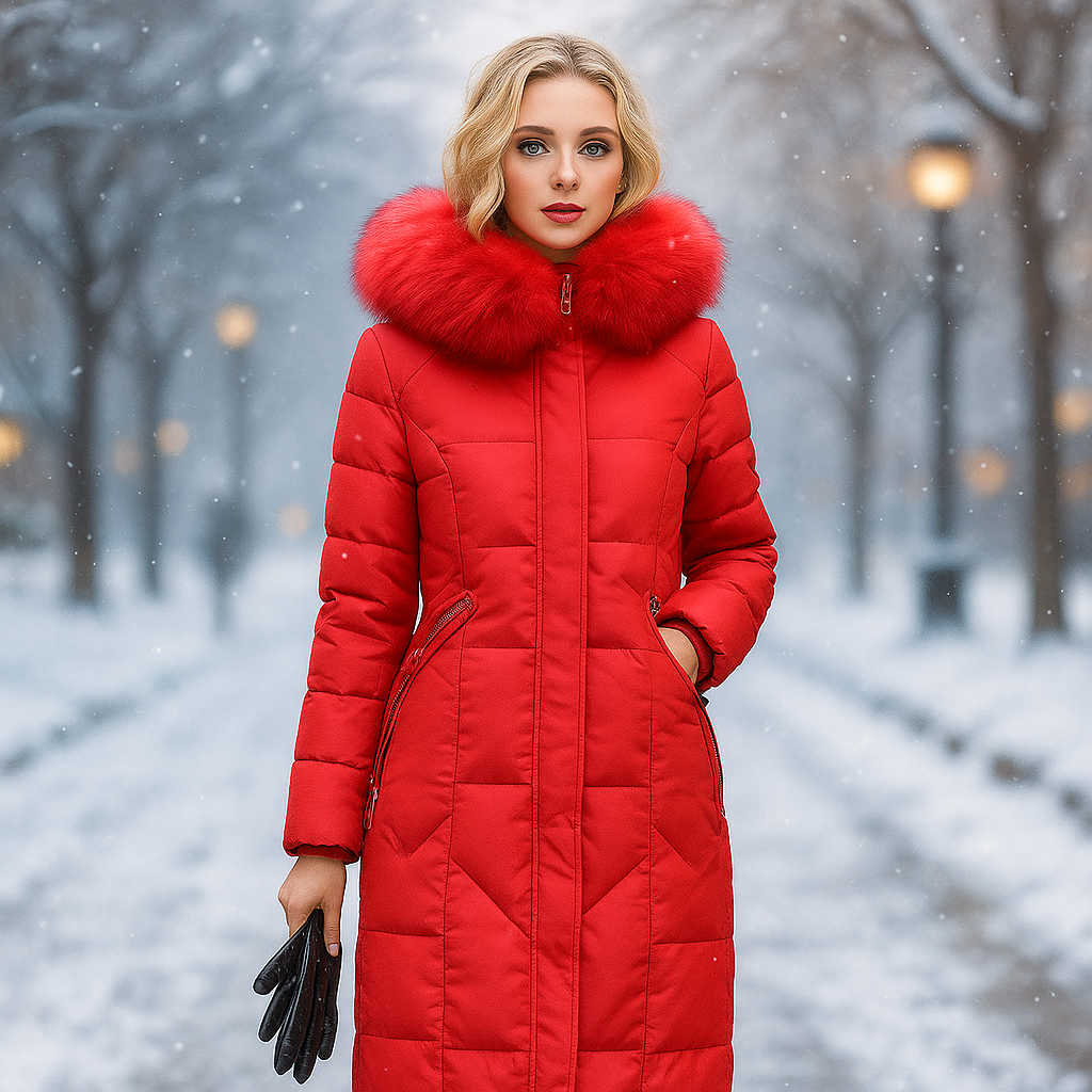Manteau long matelassé à capuche - Isolde