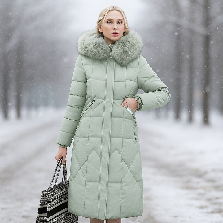 Manteau long matelassé à capuche - Isolde